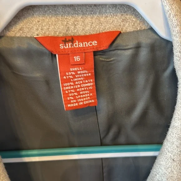 Sundance blue and black plaid jacket size 16 - Picture 2 of 7